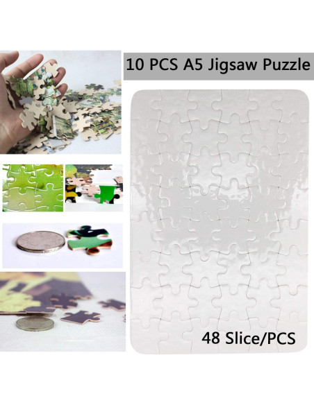 10 Juegos de Rompecabezas A5 Sublimación 48 Piezas MS WGO