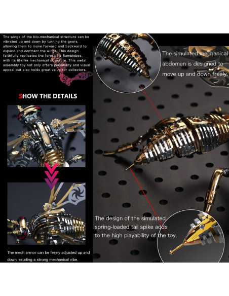 Rompecabezas 3D de Metal Afftiny Avispa Gigante DIY