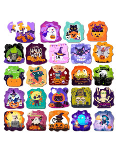 Paquete de 24 Rompecabezas de Halloween para Niños - HFAYDZSW