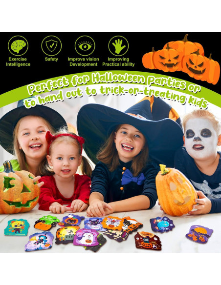Paquete de 24 Rompecabezas de Halloween para Niños - HFAYDZSW