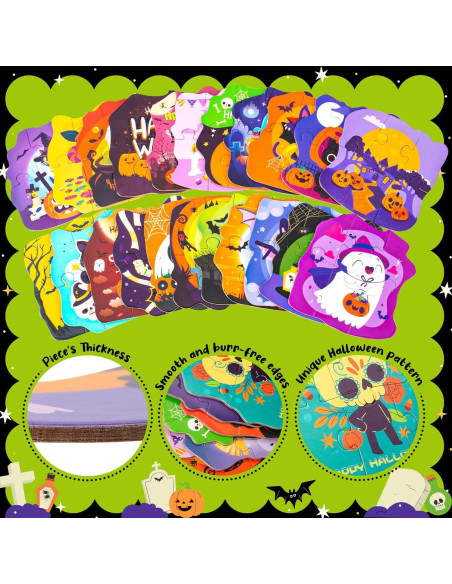 Paquete de 24 Rompecabezas de Halloween para Niños - HFAYDZSW
