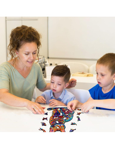 Rompecabezas de Madera Jigfoxy Gato 130 Piezas 20x15.6cm