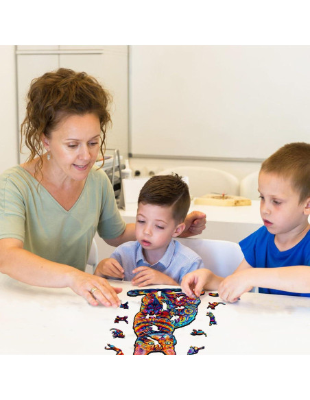 Rompecabezas de Madera Jigfoxy Gato 130 Piezas 20x15.6cm