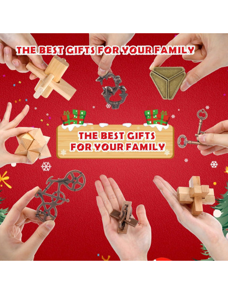 Rompecabezas de Ingenio 32 Piezas Metal y Madera IQ Seenelling