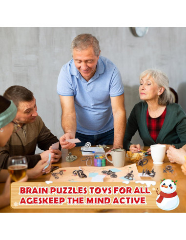 Rompecabezas de Ingenio 32 Piezas Metal y Madera IQ Seenelling