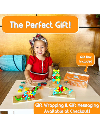 Rompecabezas de Madera Montessori Mama para Niños 2-4 Años