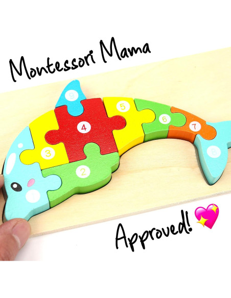 Rompecabezas de Madera Montessori Mama para Niños 2-4 Años
