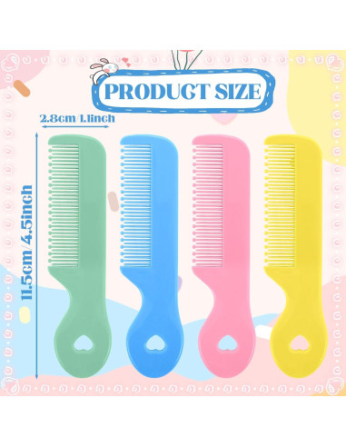 Juego de 4 Peines Suaves para Bebés y Niños - Cuidado del Cabello