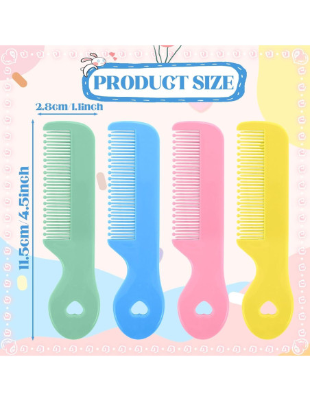 Juego de 4 Peines Suaves para Bebés y Niños - Cuidado del Cabello