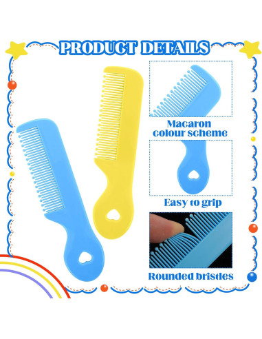 Juego de 4 Peines Suaves para Bebés y Niños - Cuidado del Cabello