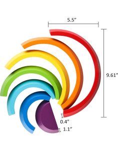 Bloques de Rompecabezas de Madera Coogam - Arcoíris 7 Piezas 2