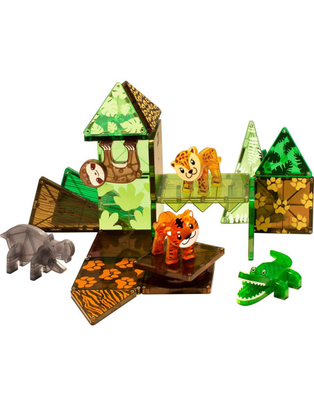 Set de Construcción Magnético MAGNA-TILES Animales Selva 25 Piezas