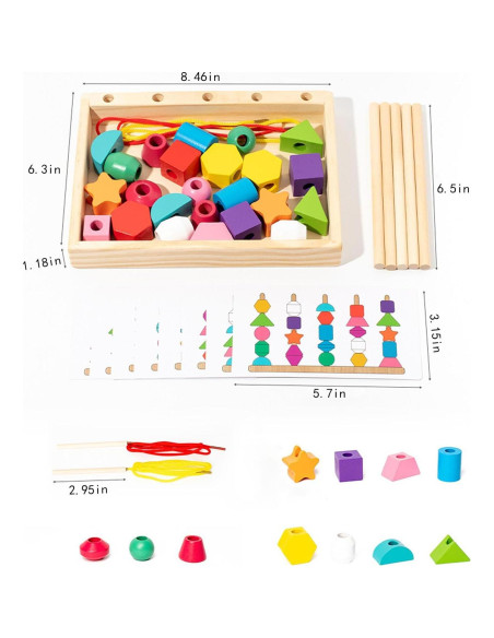 Juguetes Montessori ALaLatois 3 en 1 Madera Educativos