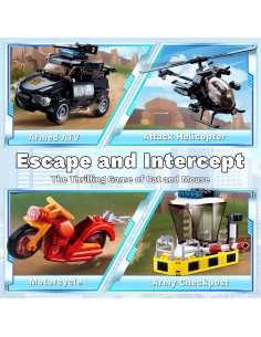 Conjunto de Edificio de Persecución Policial Sluban 373 PCS 2