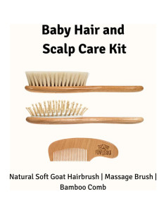 Juego de Cepillos y Peine para Bebés Funfushka - Madera de Haya 2