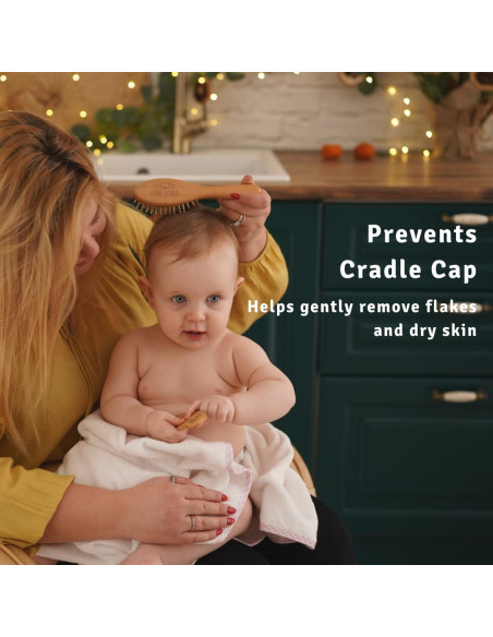 Juego de Cepillos y Peine para Bebés Funfushka - Madera de Haya