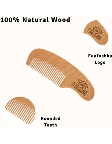 Juego de Cepillos y Peine para Bebés Funfushka - Madera de Haya