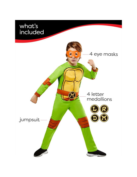 Disfraz de Tortugas Ninja Rubies para Niños - Mono y Máscara