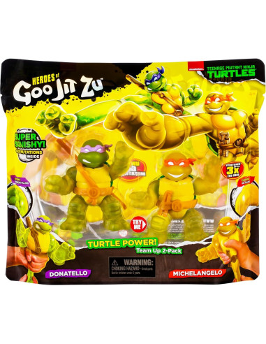 Heroes de Goo Jit Zu Tortugas Ninja Paquete de 2 Donatello y Michelangelo
