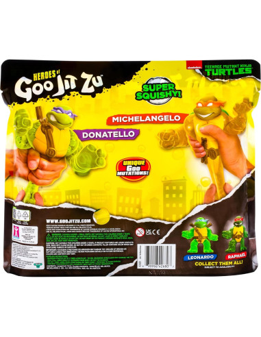 Heroes de Goo Jit Zu Tortugas Ninja Paquete de 2 Donatello y Michelangelo