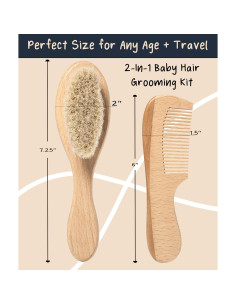 Juego de Cepillo y Peine para Bebés Worthies - Madera y Cerda de Cabra 2