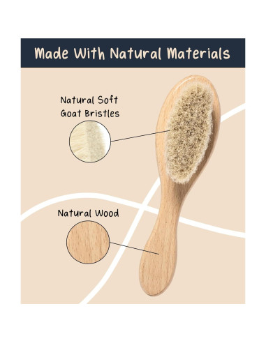 Juego de Cepillo y Peine para Bebés Worthies - Madera y Cerda de Cabra