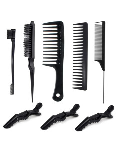 Juego de Peines y Cepillos NEWAY US para Estilizar Cabello 8 PCS