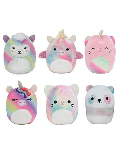 Mini Peluche Squishmallow Escuadrón Sueño Arcoíris 6-Pack