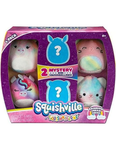 Mini Peluche Squishmallow Escuadrón Sueño Arcoíris 6-Pack