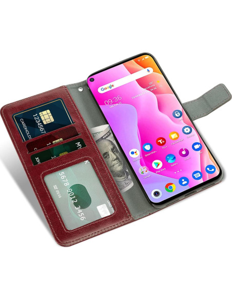 Funda de Cuero Asuwish para TCL 10L y 10 Lite con Soporte