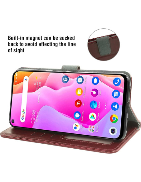 Funda de Cuero Asuwish para TCL 10L y 10 Lite con Soporte