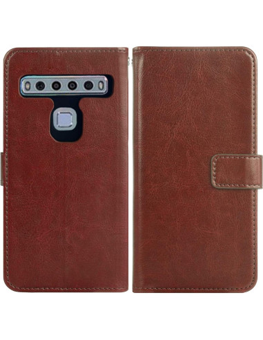 Funda de Cuero Asuwish para TCL 10L y 10 Lite con Soporte