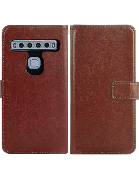 Funda de Cuero Asuwish para TCL 10L y 10 Lite con Soporte