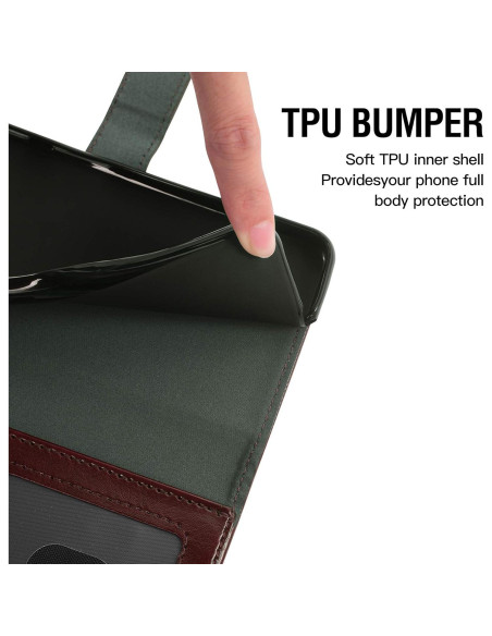 Funda de Cuero Asuwish para TCL 10L y 10 Lite con Soporte