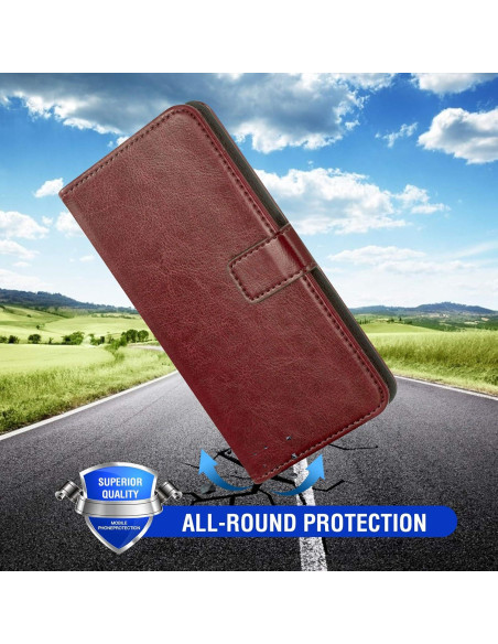 Funda de Cuero Asuwish para TCL 10L y 10 Lite con Soporte