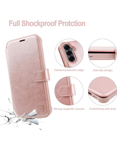 Funda billetera VANAVAGY para Samsung S25 6.2" Oro Rosa