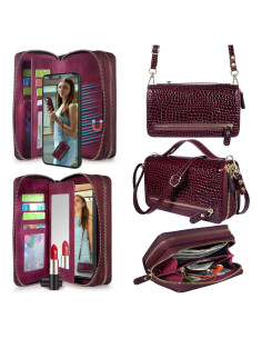 Funda Cartera Harryshell para Samsung Galaxy S25+ 6.7" Rojo Vino