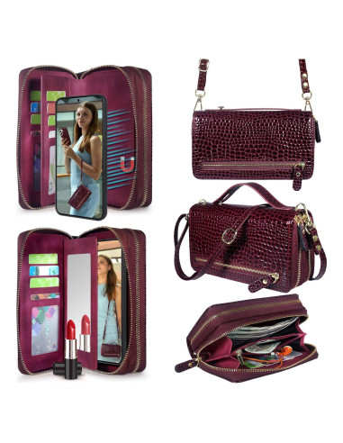 Funda Cartera Harryshell para Samsung Galaxy S25+ 6.7" Rojo Vino