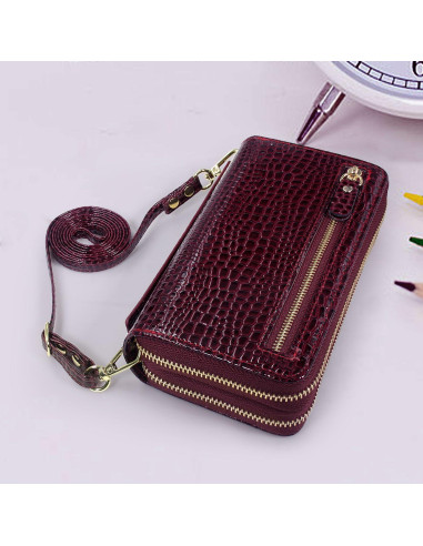 Funda Cartera Harryshell para Samsung Galaxy S25+ 6.7" Rojo Vino