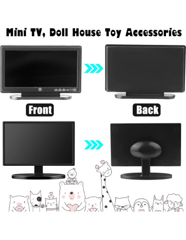 Juego de 2 Televisores Miniatura Casa de Muñecas Haomian