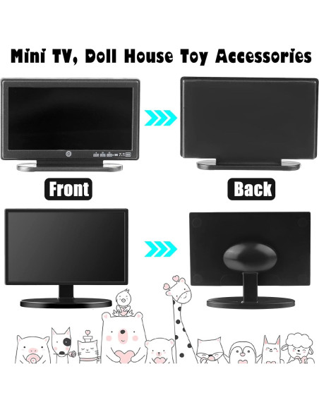 Juego de 2 Televisores Miniatura Casa de Muñecas Haomian