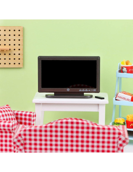 Juego de 2 Televisores Miniatura Casa de Muñecas Haomian