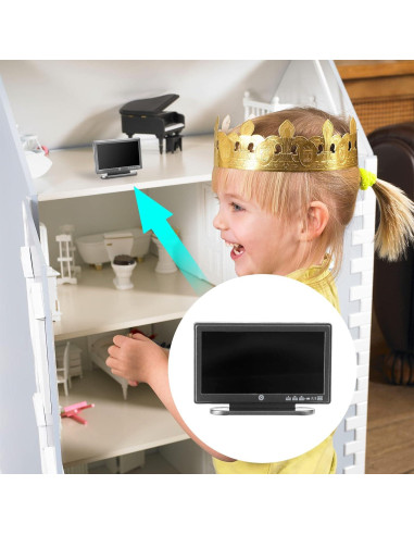 Juego de 2 Televisores Miniatura Casa de Muñecas Haomian