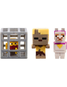 Paquete de 3 Mini Figuras Minecraft Mattel - Esqueleto, Golem y Jockey 2