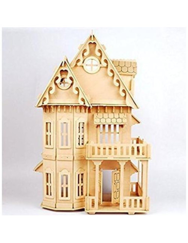 Casa de Muñecas de Madera 43 cm 2 Pisos NWFashion DIY