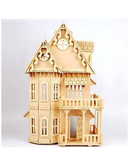 Casa de Muñecas de Madera 43 cm 2 Pisos NWFashion DIY