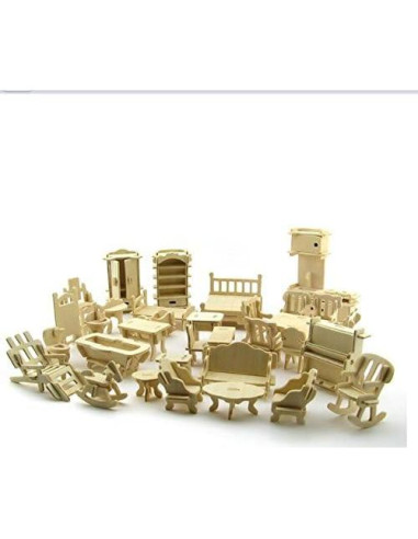 Casa de Muñecas de Madera 43 cm 2 Pisos NWFashion DIY