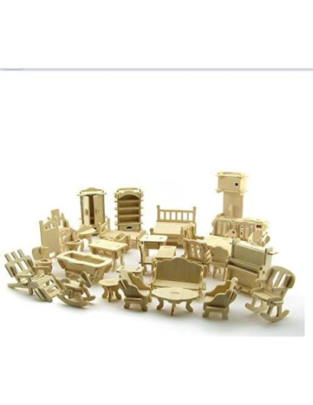 Casa de Muñecas de Madera 43 cm 2 Pisos NWFashion DIY