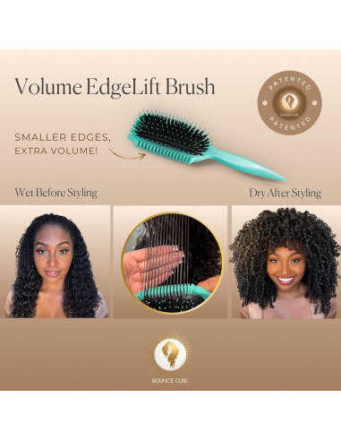 Cepillo Bounce Curl 5-en-1 Verde Azulado para Rizos y Volumen