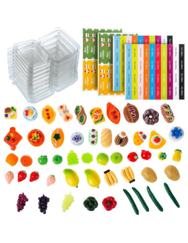 75 Piezas Miniatura Comida Casa de Muñecas WEHOO Accesorios